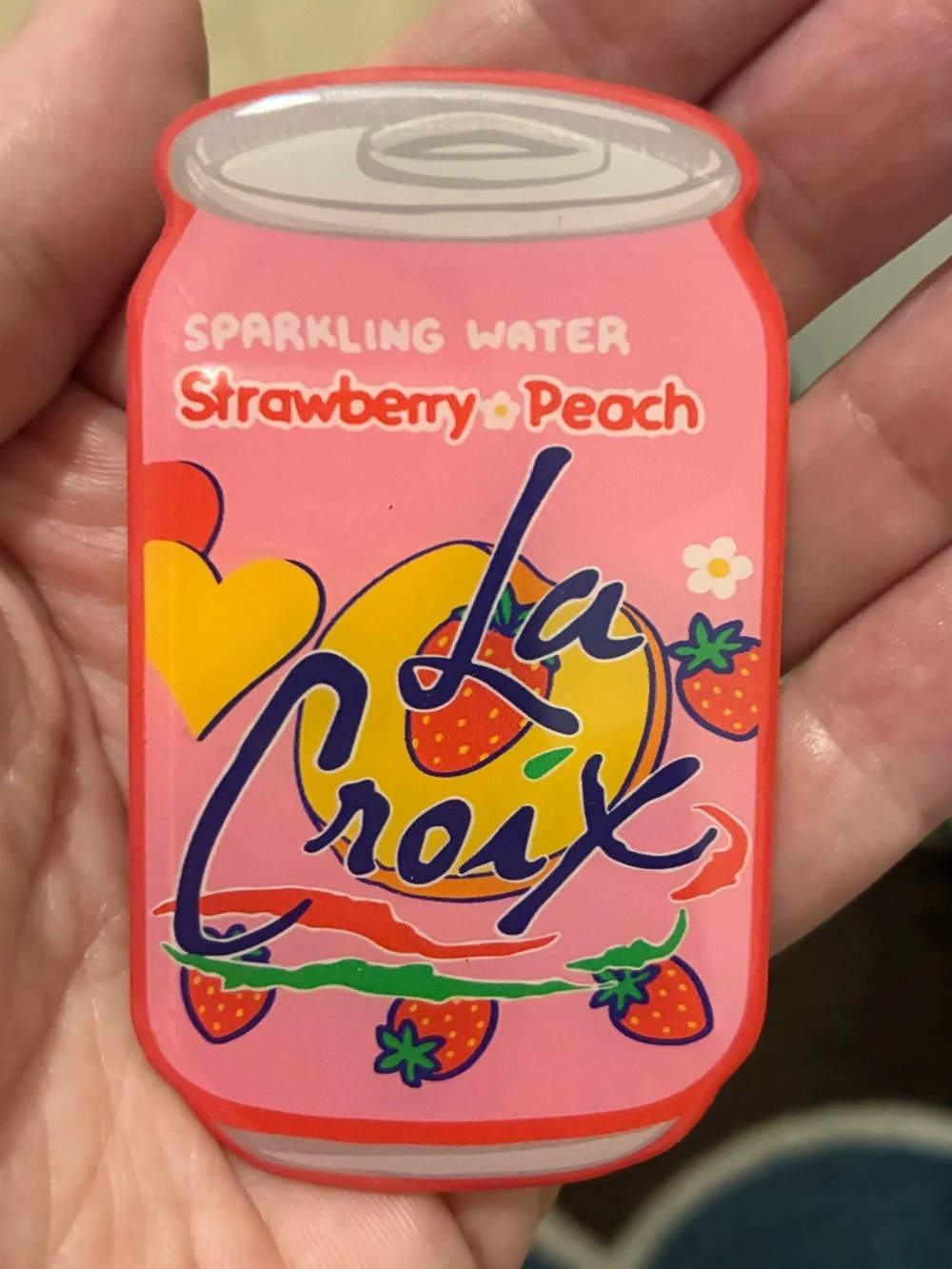 La Croix pop socket phone stand. Strawberry peach la Croix phone stand.